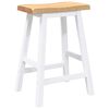 vidaXL Sgabelli da Bar 2 pz Bianchi in Legno Massello di Hevea