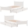 vidaXL Letto senza Materasso Bianco 75x190 in Legno Massello di Pino
