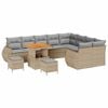 vidaXL Set Divano da Giardino 12 pcs Beige polyrattan