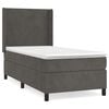 vidaXL Giroletto a Molle con Materasso Grigio Scuro 100x200 cm Velluto
