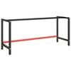 vidaXL Telaio Banco da Lavoro Nero e Rosso Opaco 180x57x79 cm Metallo