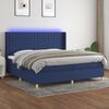 vidaXL Letto a Molle Materasso e LED Blu 200x200cm in Tessuto