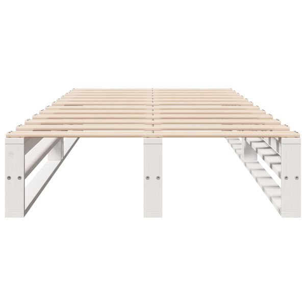 vidaXL Giroletto senza Materasso Bianco 100x200 cm Legno Massello Pino