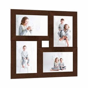 vidaXL Cornice Multipla per 4 Foto 13x18cm Marrone Scuro in MDF