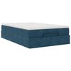 vidaXL Struttura Letto Pouf con Materasso Blu Scuro 120x200 cm Velluto