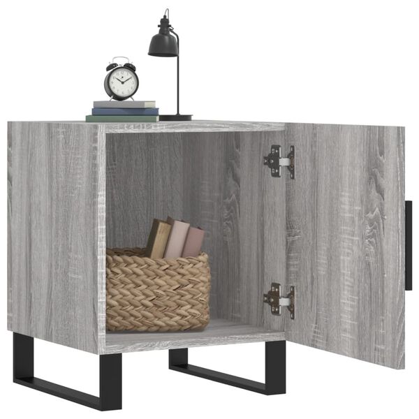 vidaXL Comodini 2 pz Grigio Sonoma 40x40x50 cm in Legno Multistrato
