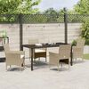 vidaXL Set da Pranzo per Giardino con cuscino 5 pcs Beige Poly Rattan