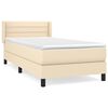 vidaXL Giroletto a Molle con Materasso Crema 90x190 cm in Tessuto