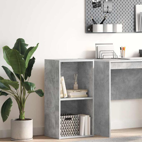 vidaXL Libreria 5 Ripiani Grigio Cemento 40x30x76,5 Legno Multistrato