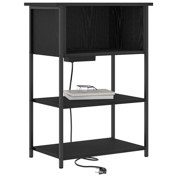 vidaXL Armadio da Notte Rovere Nero 55 x 31 x 76 cm Legno multistrato
