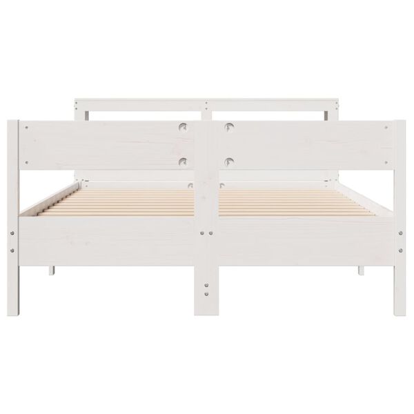 vidaXL Letto senza Materasso Bianco 150x200 cm Legno Massello di Pino