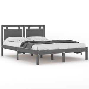 vidaXL Giroletto Grigio in Legno Massello 200x200 cm