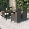 vidaXL Set da Pranzo da Giardino 5 pz con Cuscini Nero