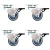 vidaXL Ruote Girevoli Gemellate con Doppio Freno 4 pz 50 mm