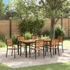 vidaXL Set da Pranzo per Giardino 7 pcs Nero e Marrone polyrattan