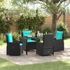 vidaXL Set da Pranzo per Giardino 5 pcs Nero Poly Rattan
