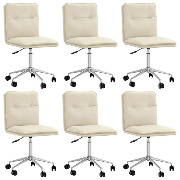 vidaXL Sedie da Pranzo 6 pz Crema in Similpelle