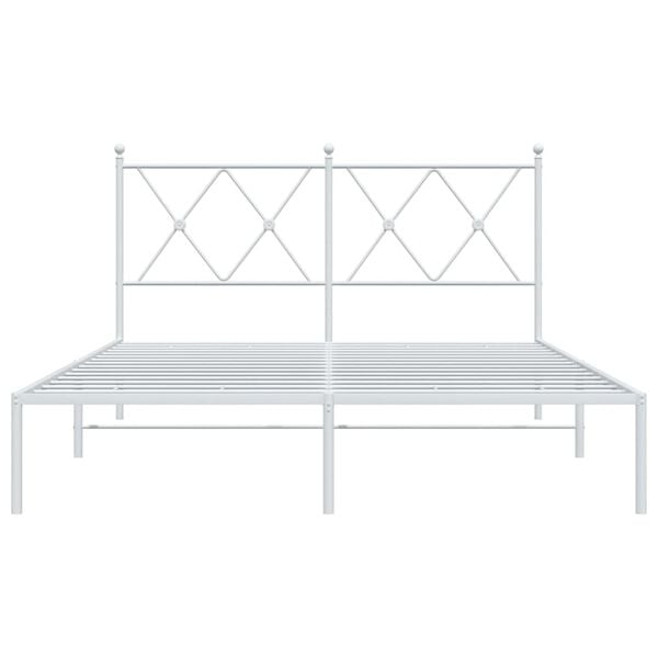 vidaXL Giroletto con Testiera Metallo Bianco 140x190 cm