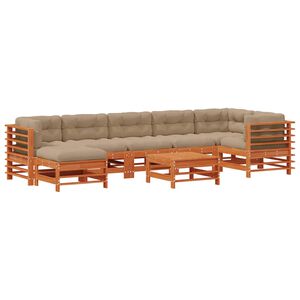 vidaXL Set Lounge da Giardino 8 pz Marrone Cerato