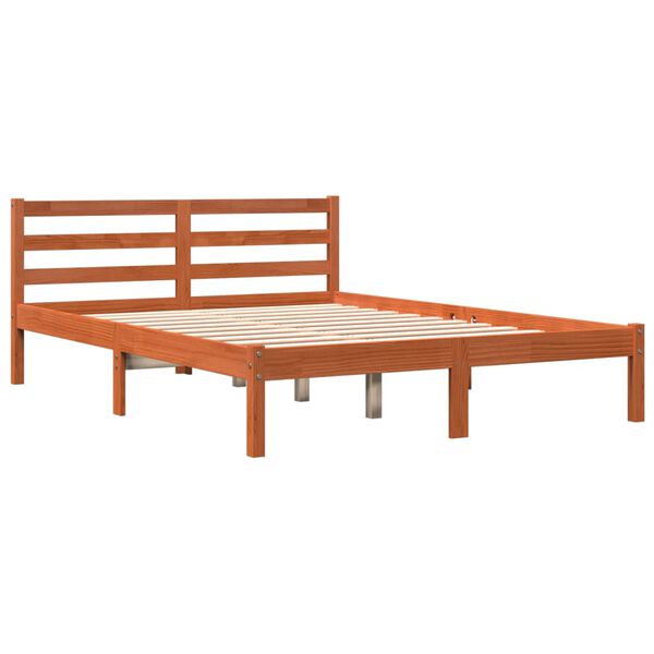 vidaXL Letto senza Materasso Marrone Cera 120x190 cm in Legno di Pino