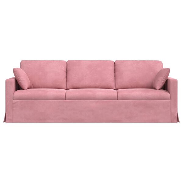 vidaXL Divano Rosa 228 x 78 x 80 cm Velluto