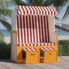 vidaXL Strandkorb con Tettoia Polyrattan e Legno Massello Rosso Bianco