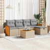 vidaXL Set Divano da Giardino 6 pz con Cuscini Beige in Polyrattan