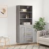 vidaXL Credenza Grigio Sonoma 69,5x34x180 cm in Legno Multistrato