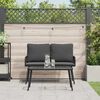 vidaXL Set da Pranzo per Giardino con cuscino 2 pcs Nero polyrattan