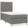 vidaXL Giroletto a Molle con Materasso Grigio Scuro 90x190 cm Tessuto