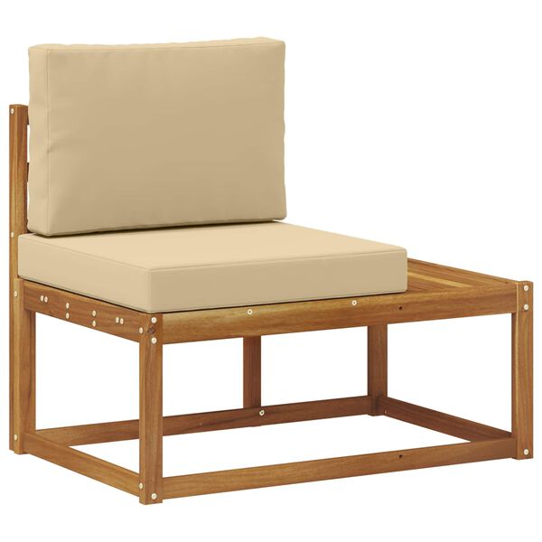 vidaXL Divano da Esterno con cuscino Naturale 91 x 63 x 73 cm