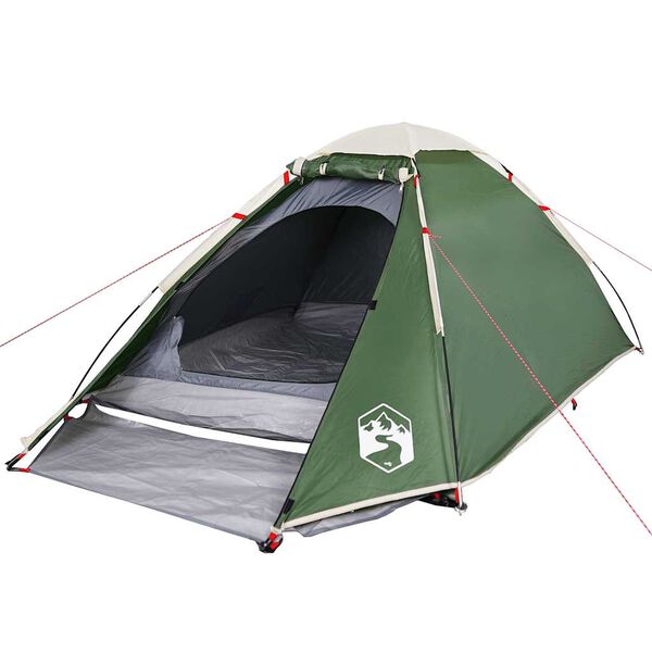 vidaXL Tenda da Campeggio a Cupola per 4 Persone Verde Impermeabile