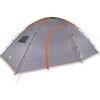 vidaXL Tenda da Campeggio per 8 Persone Grigio e Arancione Impermeabile