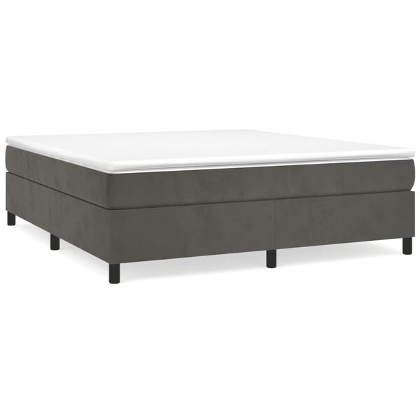 vidaXL Struttura Letto a Rete a Molle Grigio Scuro 180x200 cm Velluto