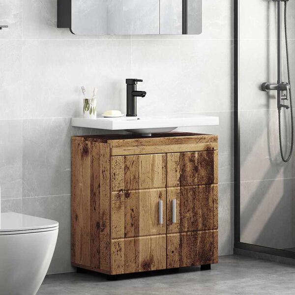 vidaXL Set di Armadi da Bagno TULUM Legno vecchio 60 x 34 x 63 cm