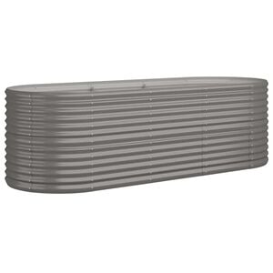 vidaXL Letto Giardino Acciaio Zincato 224x80x68 cm Grigio