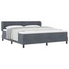 vidaXL Letto a molle con testiera Grigio scuro 180 x 200 cm Velluto
