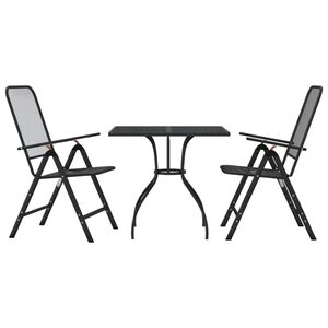 vidaXL Set da Pranzo da Giardino 3pz Antracite in Rete Metallica