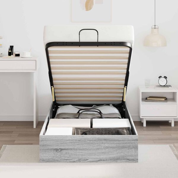 vidaXL Letto ottomano Grigio Sonoma 193 x 120 x 25 cm Truciolare