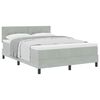 vidaXL Letto a molle con testiera Grigio chiaro 160 x 200 cm Velluto