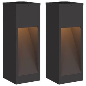 vidaXL Lucina LED Solare da Percorso 2 pz Bianco caldo 18 x 18 x 50 cm