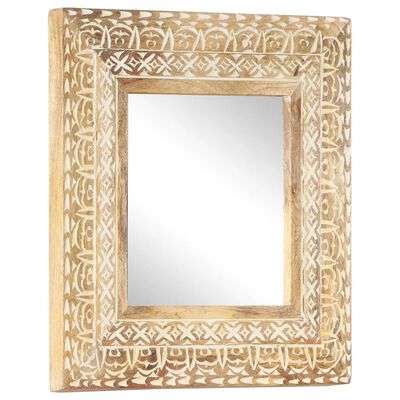 vidaXL Specchio Intagliato a Mano 50x50x2,6 cm in Massello di Mango
