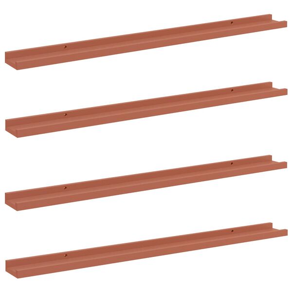 vidaXL Scaffale da parete 4 pcs Rosso 100 x 9 x 3 cm Legno multistrato