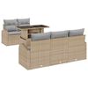 vidaXL Set Divano da Giardino 6 pz Beige Rattan in Polipropilene