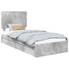 vidaXL Letto con Contenitore con testiera Grigio cemento 100 x 200 cm