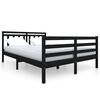 vidaXL Giroletto Nero in Legno Massello 140x190 cm