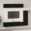 vidaXL Set mobile TV 6 pcs Rovere Nero Legno multistrato