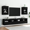 vidaXL Mobile TV a Parete con Luci LED Nero 40x30x60,5 cm