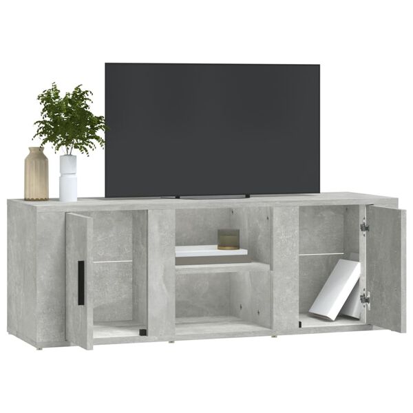 vidaXL Mobile per TV Grigio Cemento 100x31,5x35 cm Legno Multistrato