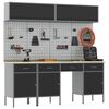 vidaXL Set di mobili da lavoro con cassetto con blocco 10 pcs Nero